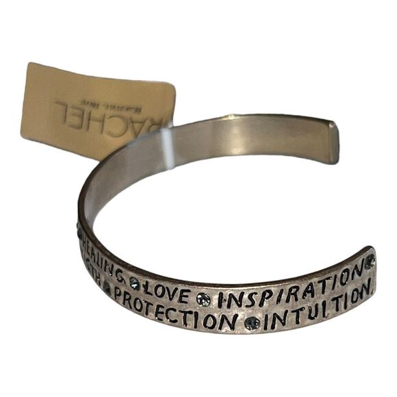 RACHEL Rachel Roy Gold-Tone Pave Affirmation Cuff Bracelet New - Picture 2 of 4
